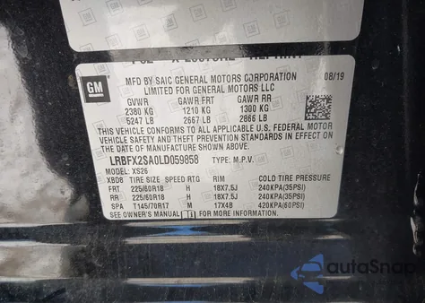 2020 Buick Envision Awd Essence z USA, uszkodzony, nr VIN LRBFX2SA0LD059858